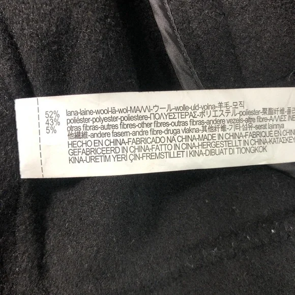 ZARA BASIC Outerwear Women's Wool Rich Handmade Coat Medium Classic - Picture 7 of 10